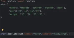 How to Create a Table in Python tabulate